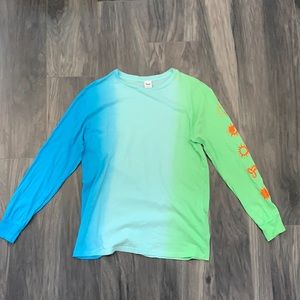 Aritzia Tna Shirt, Green and Blue, Size Small